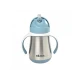 Thermobecher aus Edelstahl mit Strohhalm 250ml Blue – Béaba