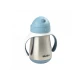 Thermobecher aus Edelstahl mit Strohhalm 250ml Blue – Béaba