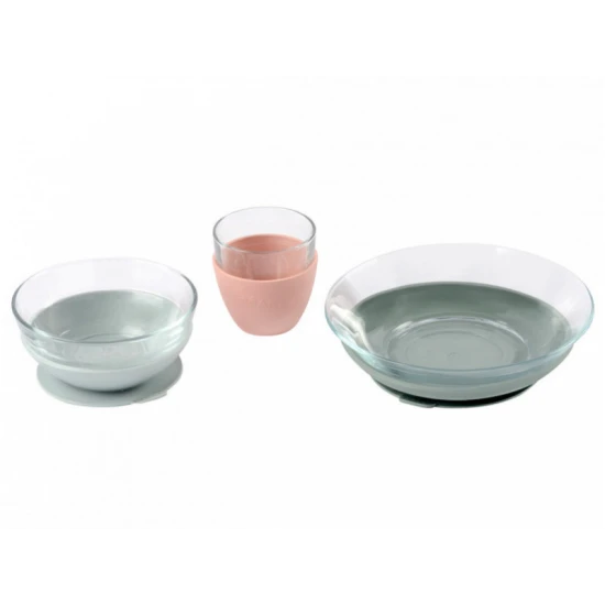 Glas-Essgeschirr mit Saugnäpfen Eucalyptus – Béaba