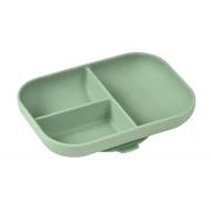 Silikonteller delený s prísavkou Sage Green