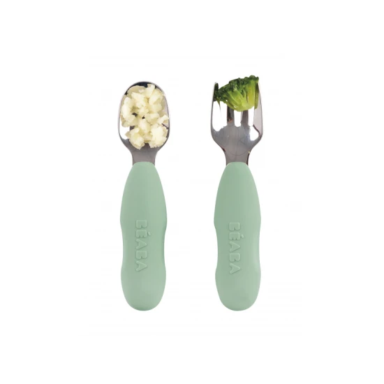 Erstes Trainingsbesteck 2-teilig Sage Green – Béaba