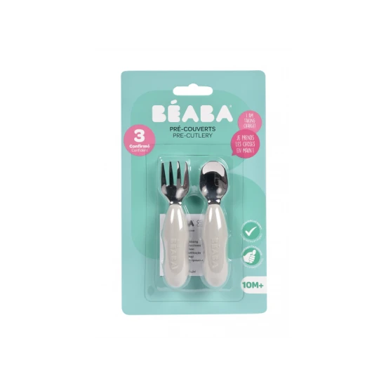 Erstes Trainingsbesteck 2-teilig Velvet grey – Béaba