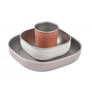 Edelstahl-Essset 3-teilig Terracotta