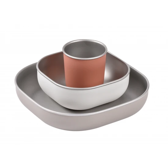 Edelstahl-Essset 3-teilig Terracotta – Béaba