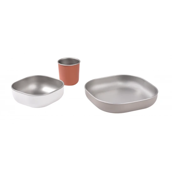 Edelstahl-Essset 3-teilig Terracotta – Béaba