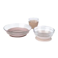 Glas-Essset mit Saugnäpfen Cotton Candy