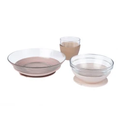 Glas-Essset mit Saugnäpfen Cotton Candy