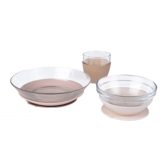 Glas-Essset mit Saugnäpfen Cotton Candy – Béaba