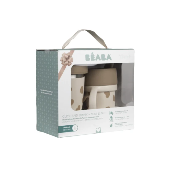 Edelstahlbecher 2er-Set Mini & Me BigLove Beaba Edelstahlbecher 2er-Set Mini & Me BigLove