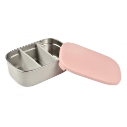 Edelstahl-Snackbox Velvet Grey / Dusty Rose