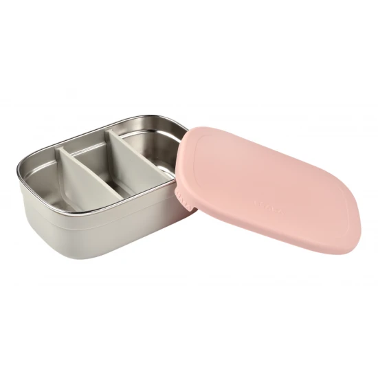 Edelstahl-Snackbox Velvet Grey / Dusty Rose – Béaba