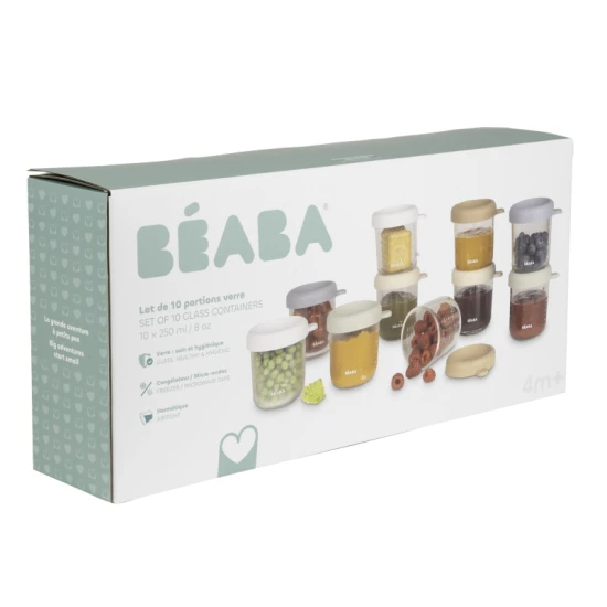 Glasbehälter für Babynahrung 10x 250 ml Natural Beaba Glasbehälter für Babynahrung 10x 250 ml Natural
