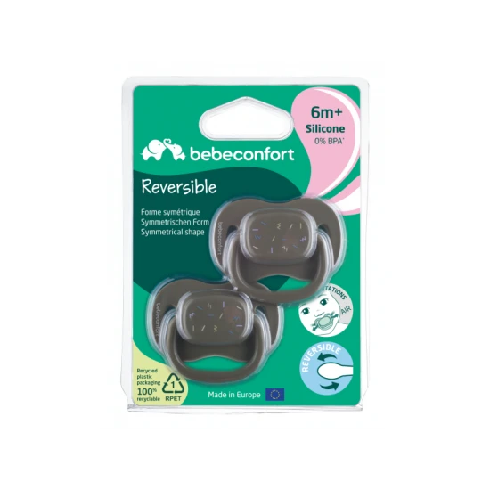 Symmetrischer Silikonschnuller 2ks 6m+ Green – BebeConfort 3104202390BC