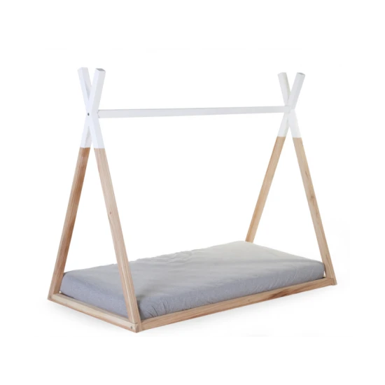 Childhome Natural White 70×140 cm – Kinderbett Tipi aus Buchenholz