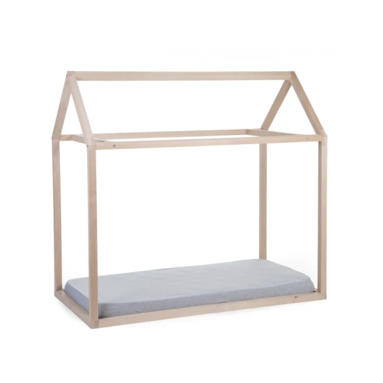 Childhome Natural 70×140 cm – Kinderbett-Gestell Hausbett aus Buche