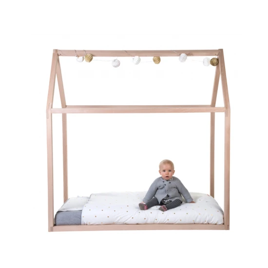 Childhome Natural 70×140 cm – Kinderbett-Gestell Hausbett aus Buche