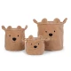 Childhome Teddy Beige 3 ks – 3er-Set Plüsch-Aufbewahrungskörbe Teddy