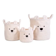 Aufbewahrungskörbe 3er-Set Teddy Off White 3 ks