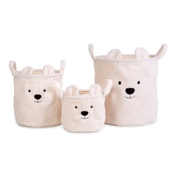 Aufbewahrungskörbe 3er-Set Teddy Off White 3 ks