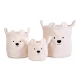 Childhome Teddy Off White 3 ks – 3er-Set Plüsch-Aufbewahrungskörbe Teddy