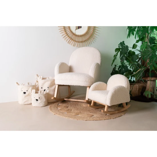 Childhome Teddy Off White 3 ks – 3er-Set Plüsch-Aufbewahrungskörbe Teddy