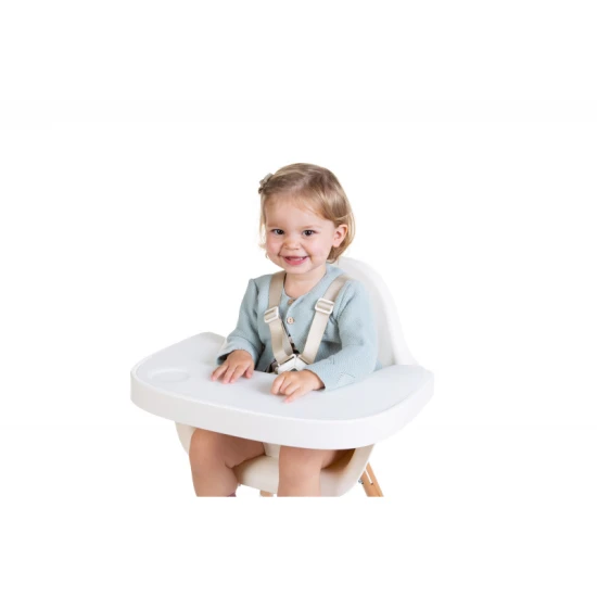 Childhome White – ABS-Tablett mit Silikon-Tischset für Hochstuhl Evolu