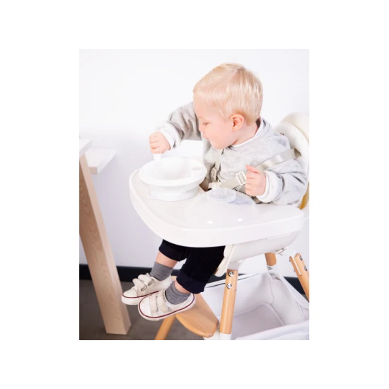 Childhome White – ABS-Tablett mit Silikon-Tischset für Hochstuhl Evolu