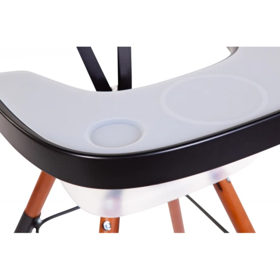Childhome Black – ABS-Tablett mit Silikon-Tischset für Hochstuhl Evolu