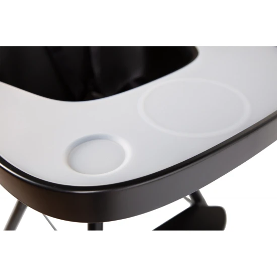 Childhome Black – ABS-Tablett mit Silikon-Tischset für Hochstuhl Evolu