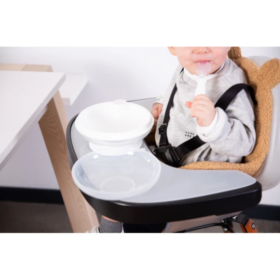 Childhome Black – ABS-Tablett mit Silikon-Tischset für Hochstuhl Evolu
