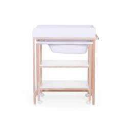 Wickeltisch mit Badewanne White Natural