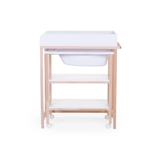 Childhome White Natural – Wickeltisch mit Badewanne