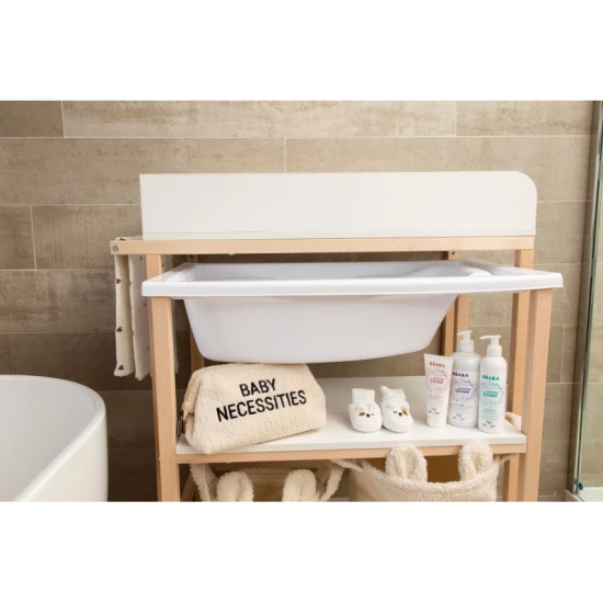 Childhome White Natural – Wickeltisch mit Badewanne
