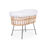 Babykorb aus Rattan kovové nohy Jersey Ecru