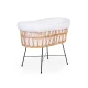 Childhome kovové nohy Jersey Ecru – Babykorb aus Rattan mit Matratze
