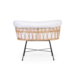 Babykorb aus Rattan kovové nohy Jersey Ecru
