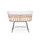 Childhome kovové nohy Jersey Ecru – Babykorb aus Rattan mit Matratze