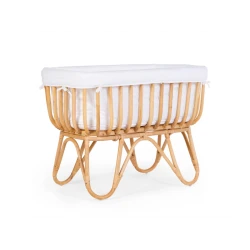 Babykorb aus Rattan Jersey Off White