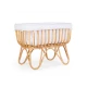 Childhome Jersey Off White – Babykorb aus Rattan mit Matratze
