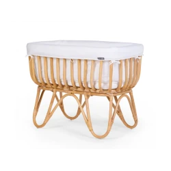 Babykorb aus Rattan Jersey Off White