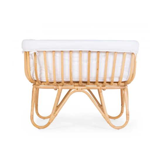 Childhome Jersey Off White – Babykorb aus Rattan mit Matratze