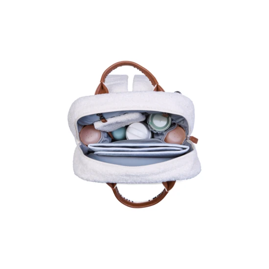 Childhome Family Club Signature Teddy Off White – Wickelrucksack 40×30×16 cm