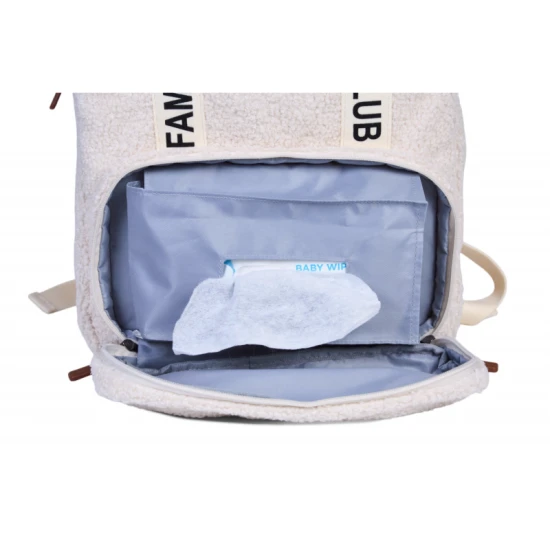 Childhome Family Club Signature Teddy Off White – Wickelrucksack 40×30×16 cm