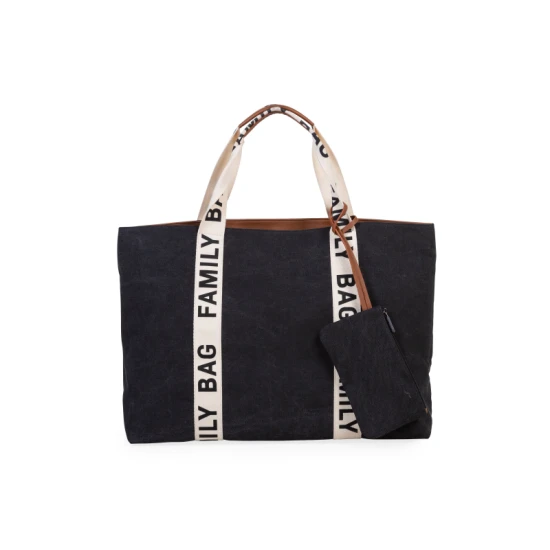 Childhome Family Bag Canvas Black – Reisetasche 55×40×18 cm