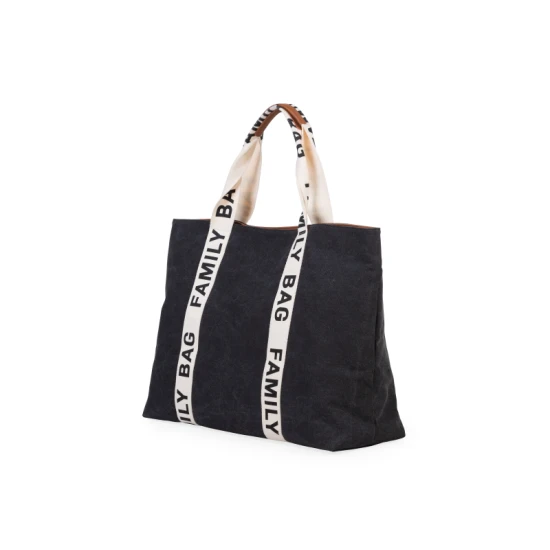 Childhome Family Bag Canvas Black – Reisetasche 55×40×18 cm