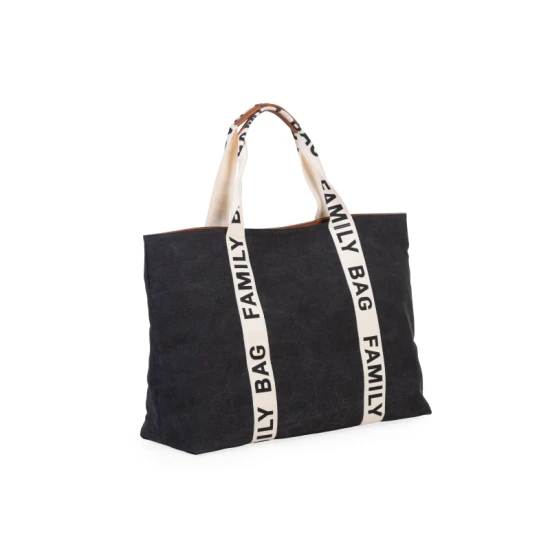 Childhome Family Bag Canvas Black – Reisetasche 55×40×18 cm