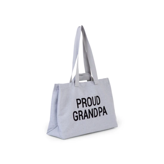 Childhome Grandpa Canvas Grey – Reisetasche für den Opa 55×34×16 cm