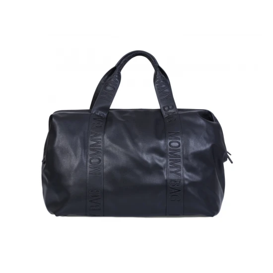 Childhome Mommy Bag Signature Vegan Leather Black – Wickeltasche 55×30×40 cm