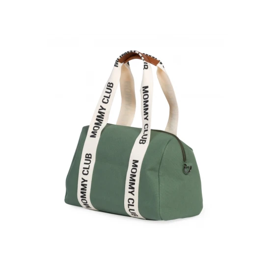 Childhome Mommy Club Signature Canvas Green – Wickeltasche 38×27×21 cm