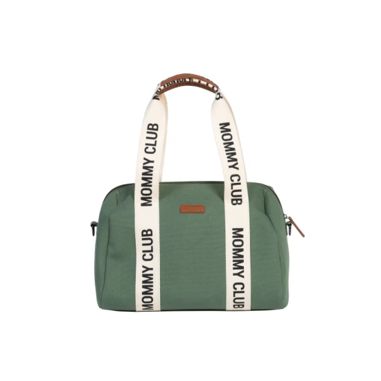 Childhome Mommy Club Signature Canvas Green – Wickeltasche 38×27×21 cm